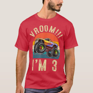 I'm 3 Years Old Vroom 3rd Birthday Party Truck Car T-Shirt