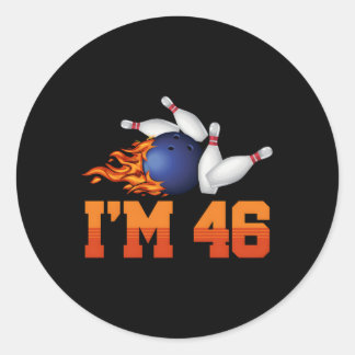 I'M 46 Bowling Ball Sports Player 46Th Classic Round Sticker
