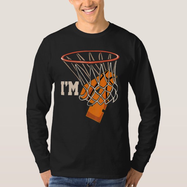 I'm 4 Basketball Theme Birthday Party Celebration  T-Shirt (Front)