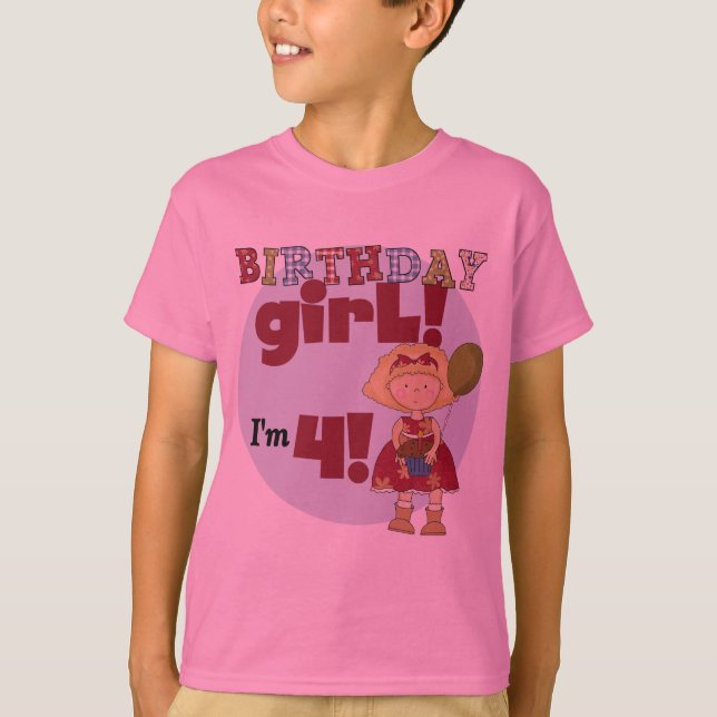 I'm 4 Birthday Girl T-shirts and Gifts (Front)