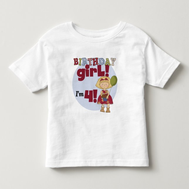 I'm 4 Birthday Girl T-shirts and Gifts (Front)