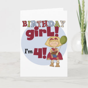 I'm 4 Birthday Girl T-shirts and Gifts Card