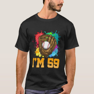 I'M 59 Sports Glove Baseball Player 59Th T-Shirt