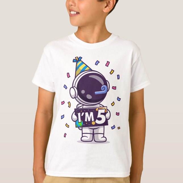 I'm 5 Astronaut Birthday T-Shirt (Front)