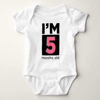 I'm 5 Months Old Pink Baby Bodysuit