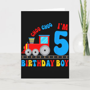 Im 5 Years Old Kids Train Lover Its My 5th Birthda Card
