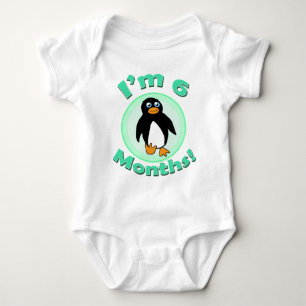 I'm 6 Months penguin baby clothes Baby Bodysuit