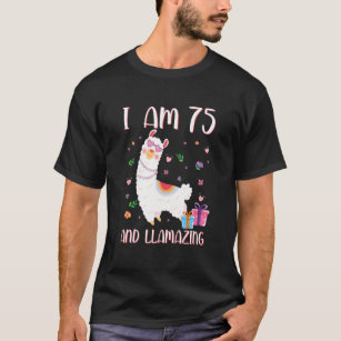 I'm 75 Llamazing Alpaca Girl Llama Happy 75th Birt T-Shirt
