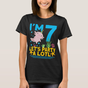 I'm 7 bday Axolotl party cute 7th Birthday Kids Ax T-Shirt