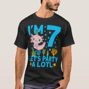 I'm 7 bday Axolotl party cute 7th Birthday Kids Ax T-Shirt