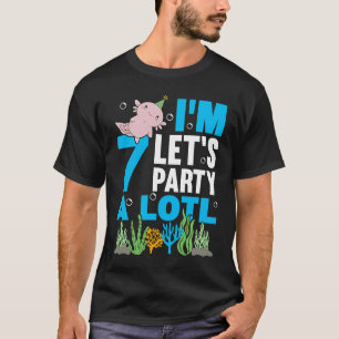 I'm 7 bday Axolotl party cute 7th Birthday Kids Ax T-Shirt
