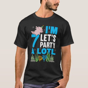 I'm 7 bday Axolotl party cute 7th Birthday Kids Ax T-Shirt