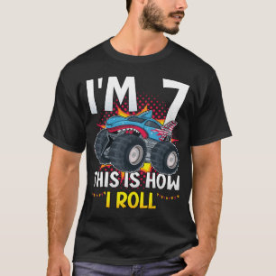 I'm 7 This is how I roll Monster Truck Men T-Shirt