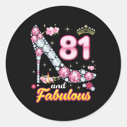 IM 81 And Fabulous Happy 81St Diamond Classic Round Sticker