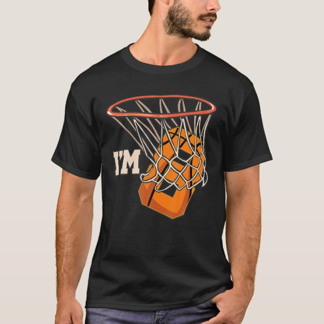 I'm 8 Basketball Theme Birthday Party Celebration T-Shirt (Front)