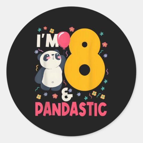 IM 8 Pandastic Panda Py Celebration 8Th Classic Round Sticker