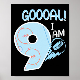 I'm 9 Hockey Birthday Party  Poster