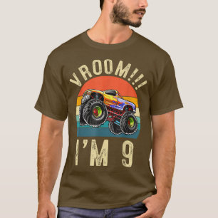 I'm 9 Years Old Vroom 9th Birthday Party Truck Car T-Shirt