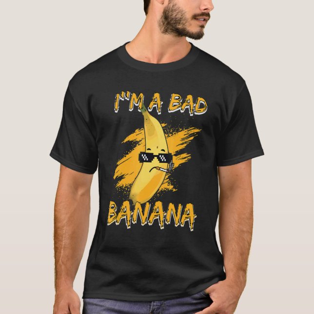 I'm A Bad Banana Funny Women Banana Yellow Fruit L T-Shirt (Front)