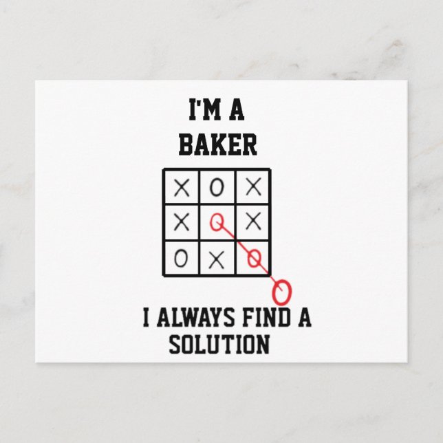 Im A Baker I Always Find A Solution  Postcard (Front)
