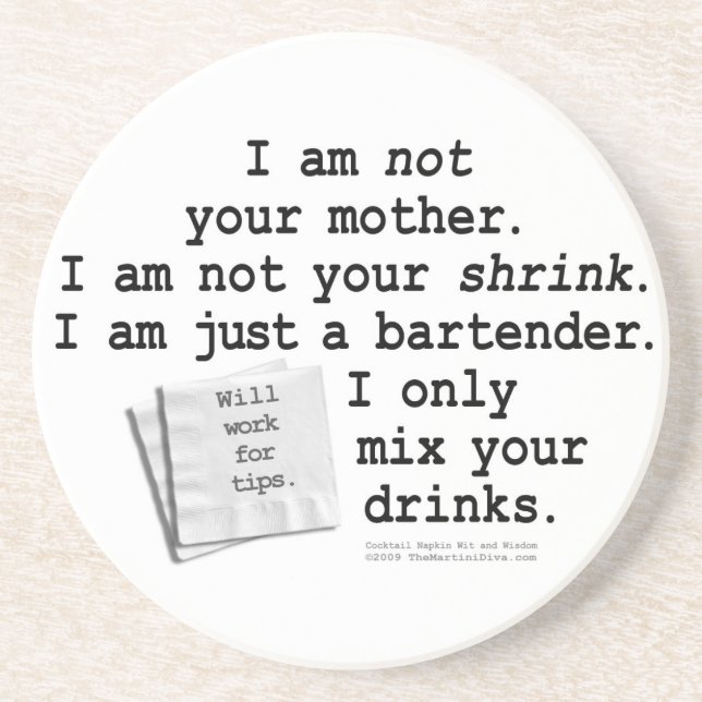 I'm a Bartender Coaster (Front)