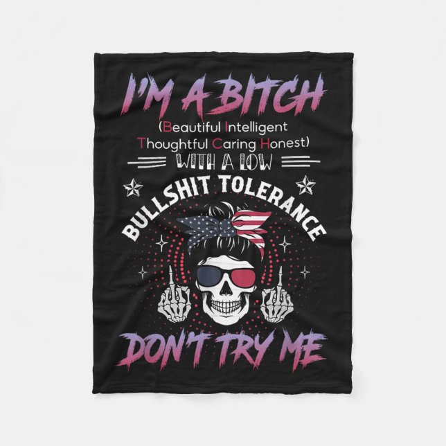 I'm A Beautiful Intelligent Thoughtful Caring Hone Fleece Blanket (Front)