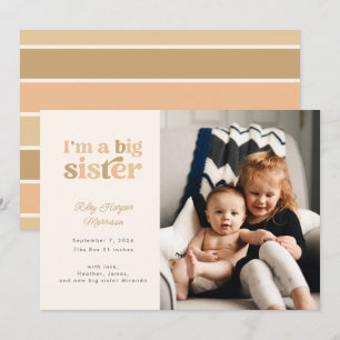 I'm a Big Sister (Neutral) Photo Birth Announcement