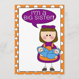 i'm a big sister (twin boys) announcement