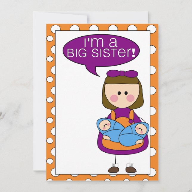 i'm a big sister (twin boys) announcement (Front)