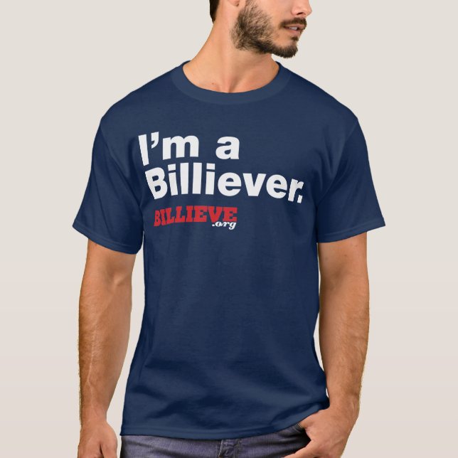 "I'm a Billiever" Navy Blue Tee Shirt (Front)