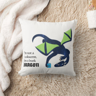 I'm a book dragon throw pillow