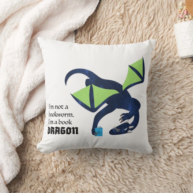 I'm a book dragon throw pillow (Blanket)