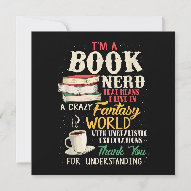 I'm a Book Nerd - Book Lover - Literature Save The Date (Front)