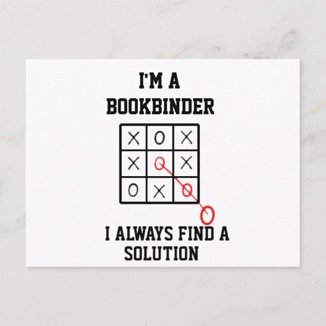 Im A Bookbinder I Always Find A Solution  Postcard (Front)