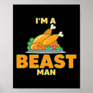 I'm A Breast Man Turkey Funny Thanksgiving Poster