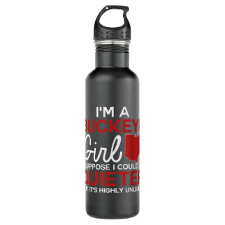 Im A Buckeye Girl Shirt Ohio State For Women Stainless Steel Water Bottle