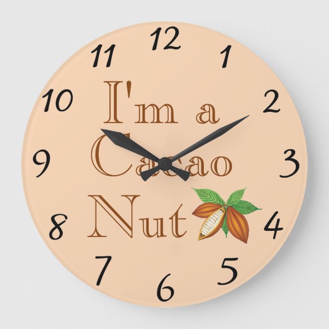 I'm a Cacao Nut Wall Clock (Front)