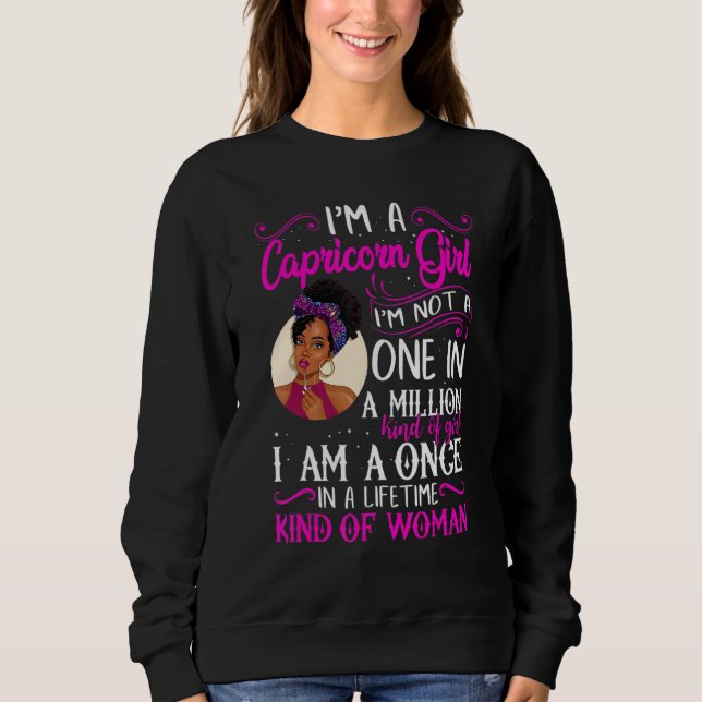 I'm A Capricorn Girl Black Women December January  Sweatshirt (Front)