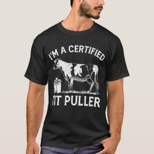 Im A Certified Tit Puller Farmer Cow Lover Retro V T-Shirt
