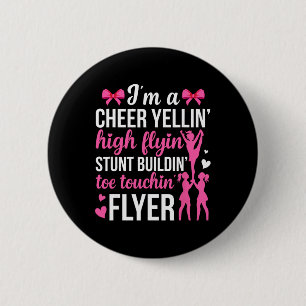 I'm A Cheer Flyer Cheerleading Flyer Cheerleader F Button