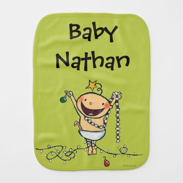 I'm a Christmas Tree! Burp Cloth (Front)