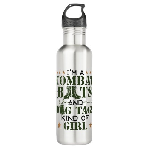 Im A Combat Boots And Dog Tags Kind Of Girl Stainless Steel Water Bottle