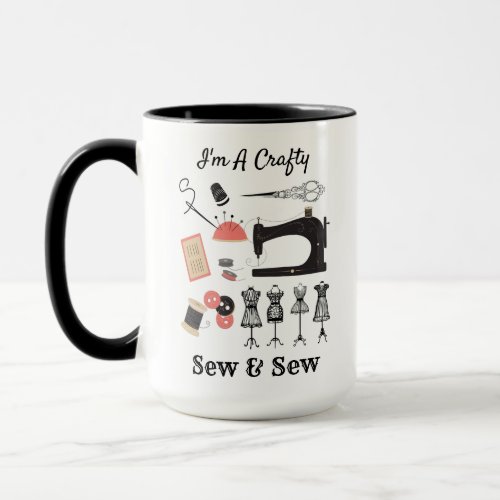 Im A Crafty Sew  Sew Funny Vintage Sewing Theme Mug