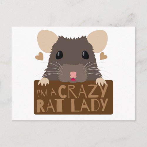 Im a crazy rat lady postcard