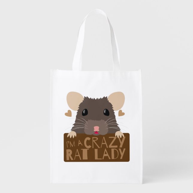 I'm a crazy rat lady reusable bag (Front)