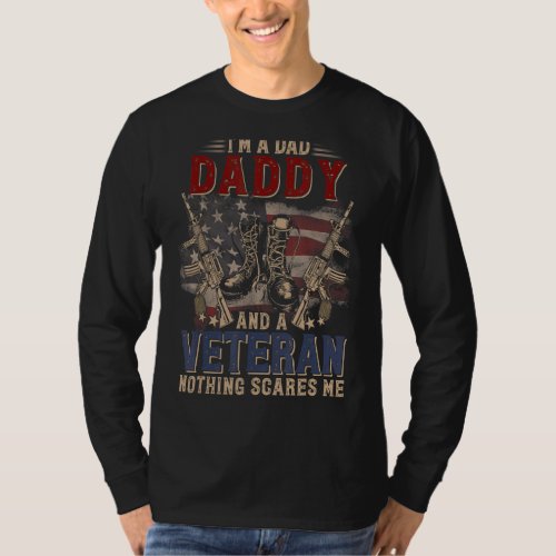 Im A Dad Daddy And A Veteran Us Flag Vintage Fath T_Shirt