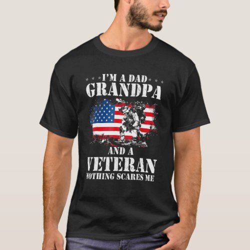 Im A Dad Grandpa And A Veteran Shirt Flag Usa Fath