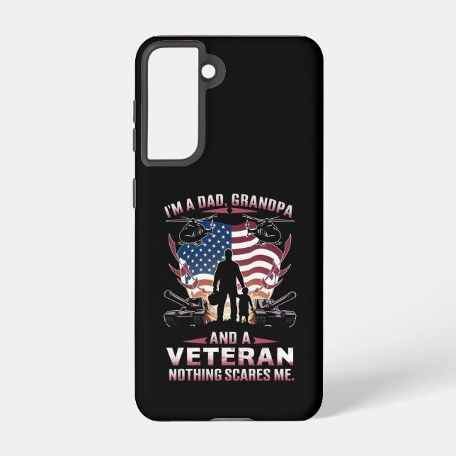 I'm A Dad Grandpa And Veteran Fathers Day Veteran  Samsung Galaxy Case (Back)