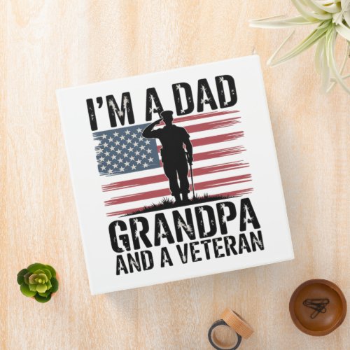 I'm A Dad Grandpa and Veteran Nothing Scares 3 Ring Binder