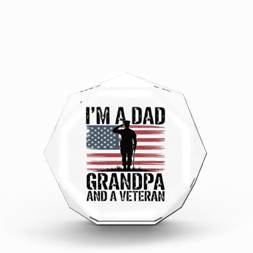 I'm A Dad Grandpa and Veteran Nothing Scares Acrylic Award